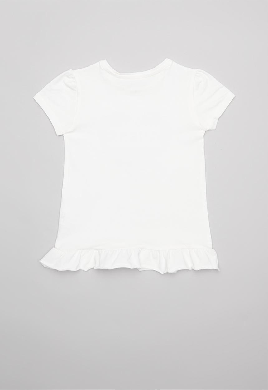 GUESS - Short sleeve peyton frill hem tee - white