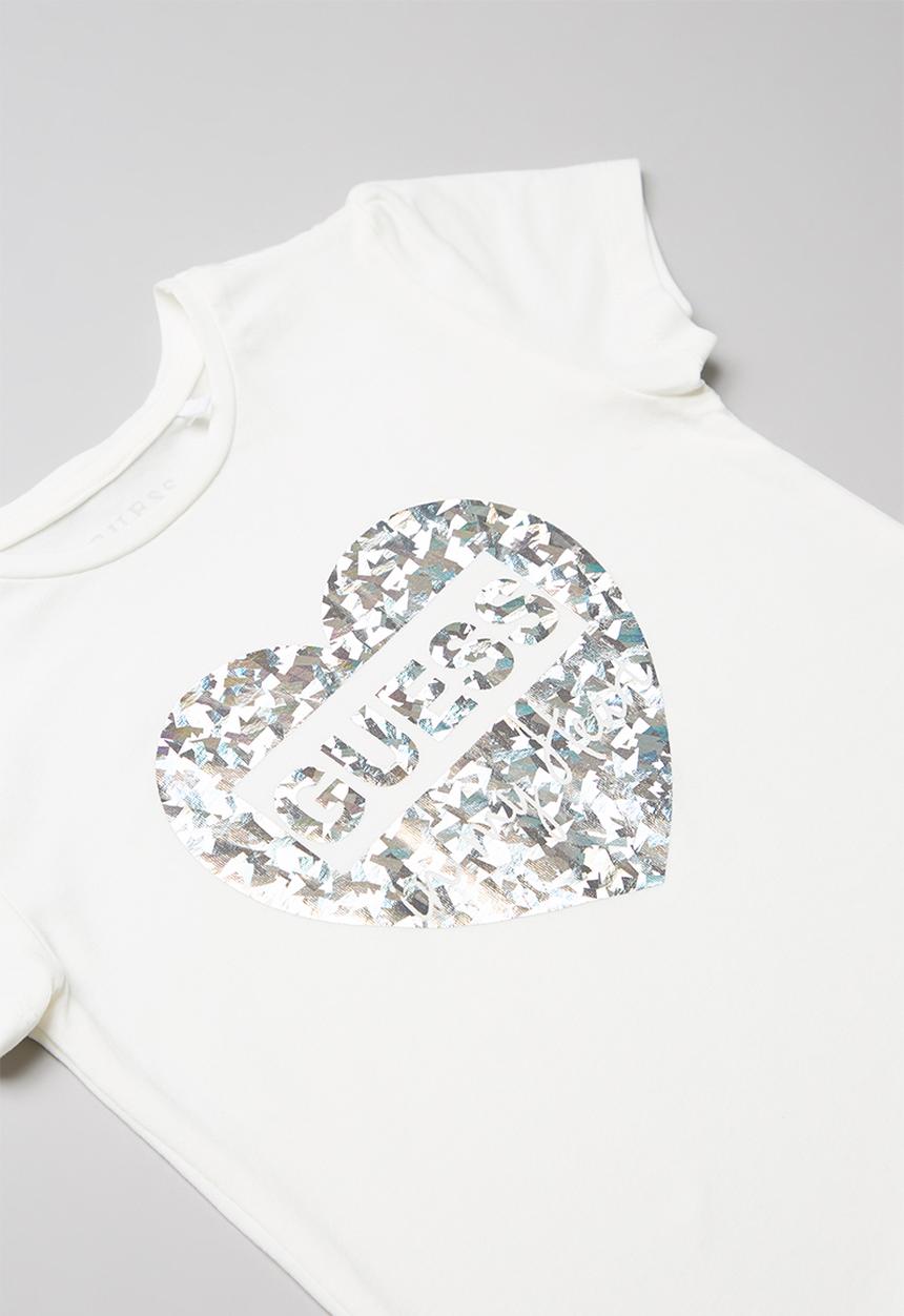 GUESS - Short sleeve peyton frill hem tee - white