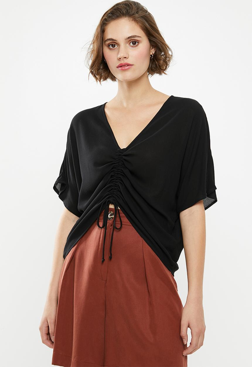 Superbalist - Drawcord shell blouse - black