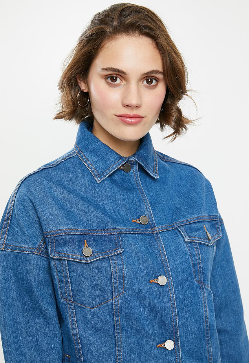Superbalist - Tia oversize denim jacket - blue