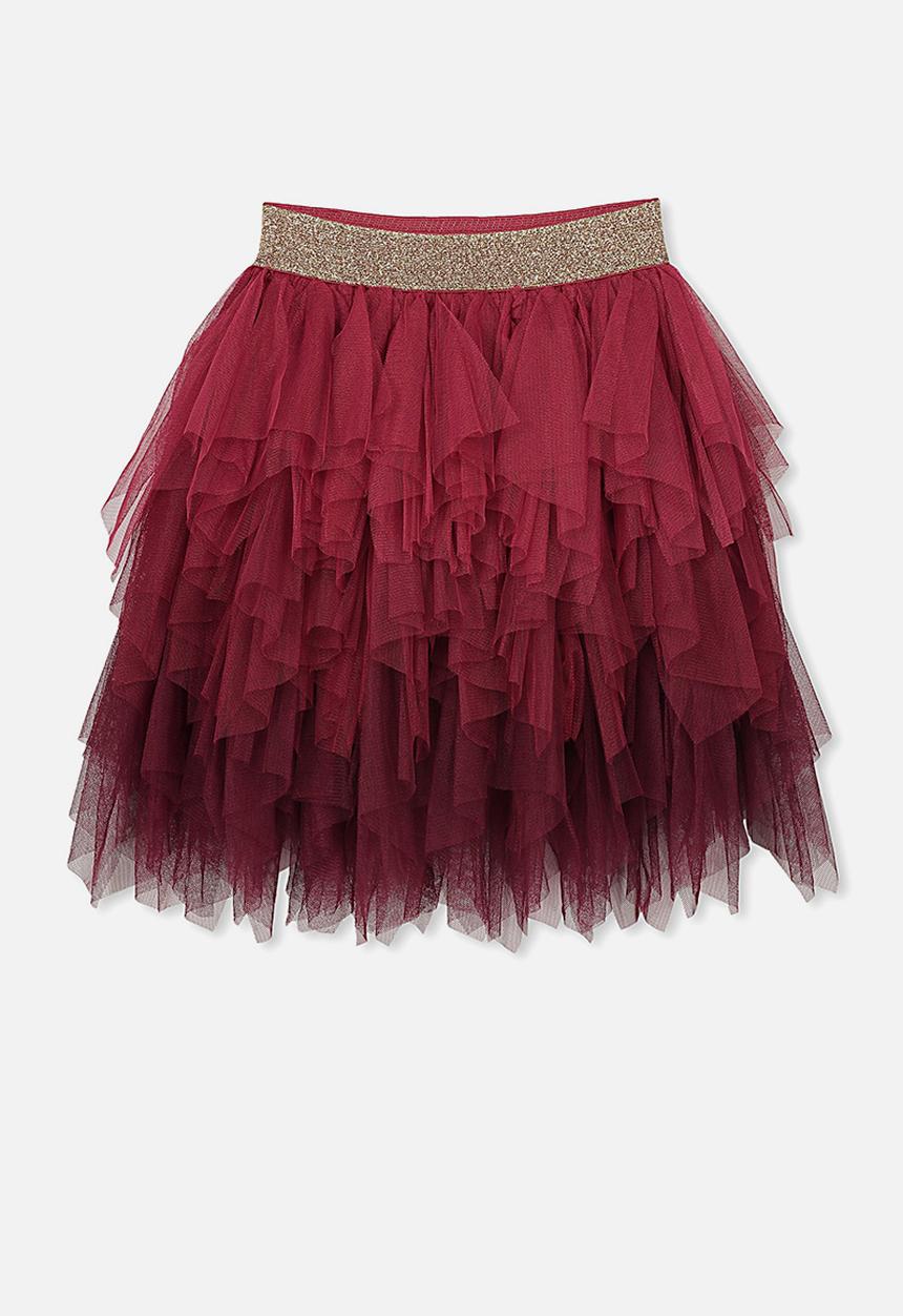 Cotton On - Tori tulle skirt - burgundy