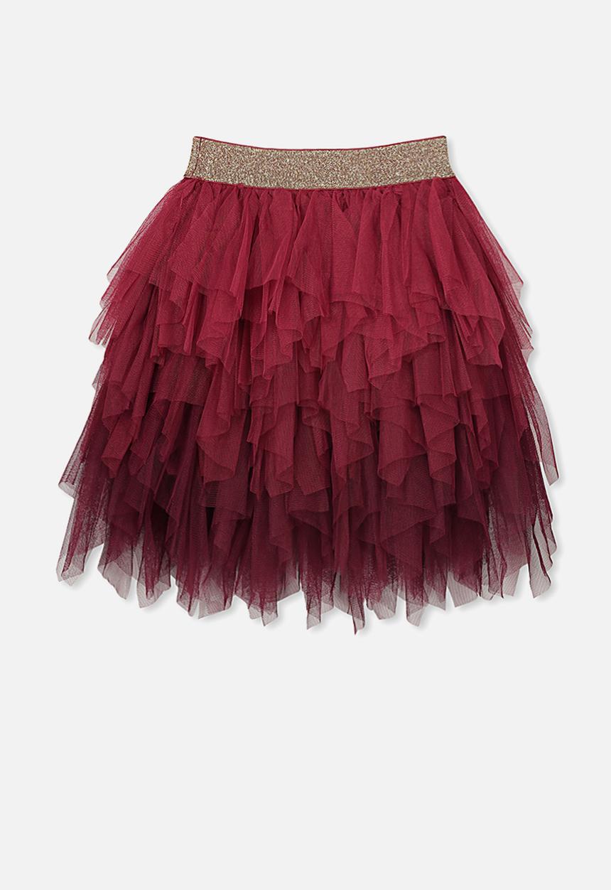 Cotton On - Tori tulle skirt - burgundy