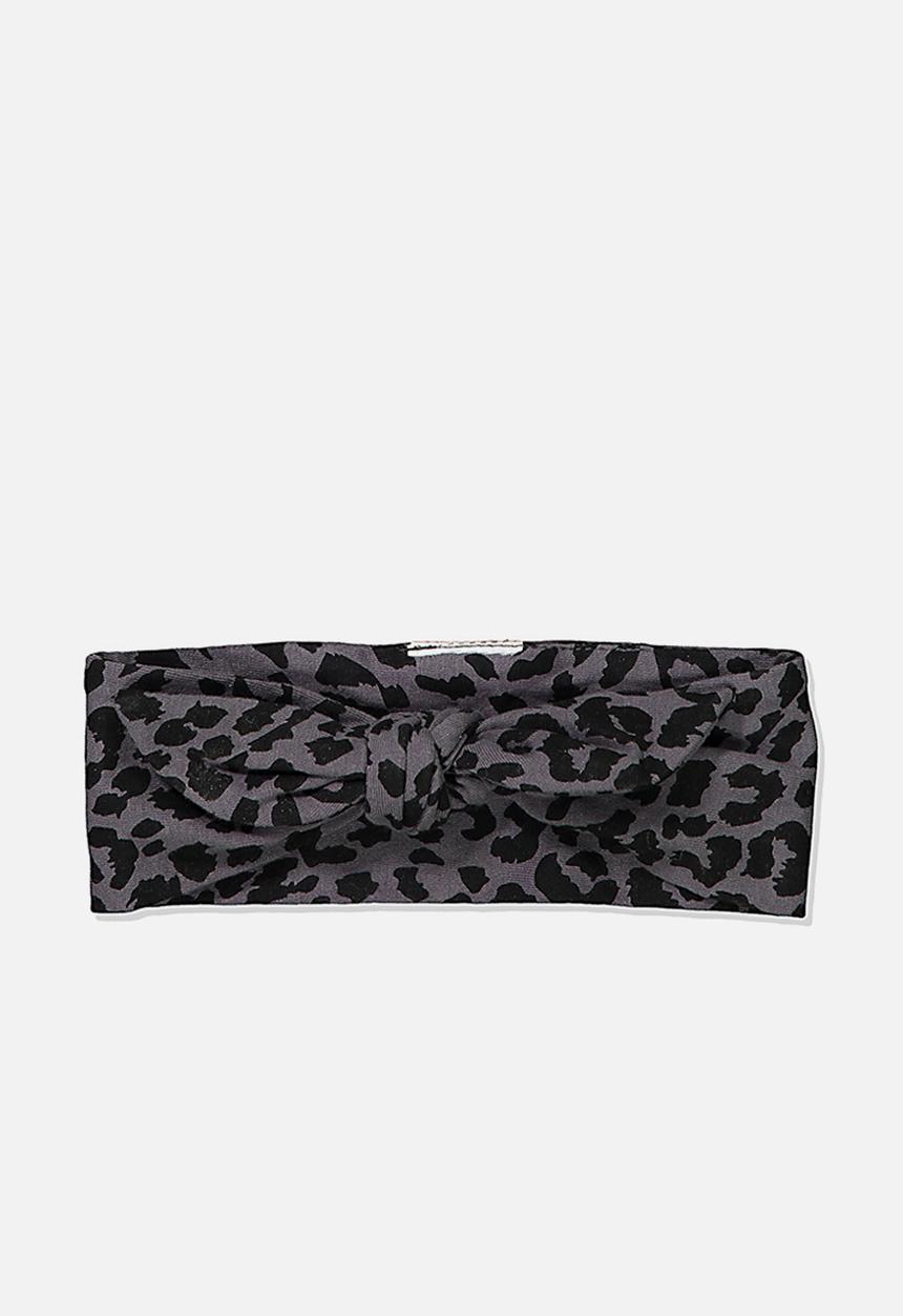 Cotton On - The tie headband - grey & black 