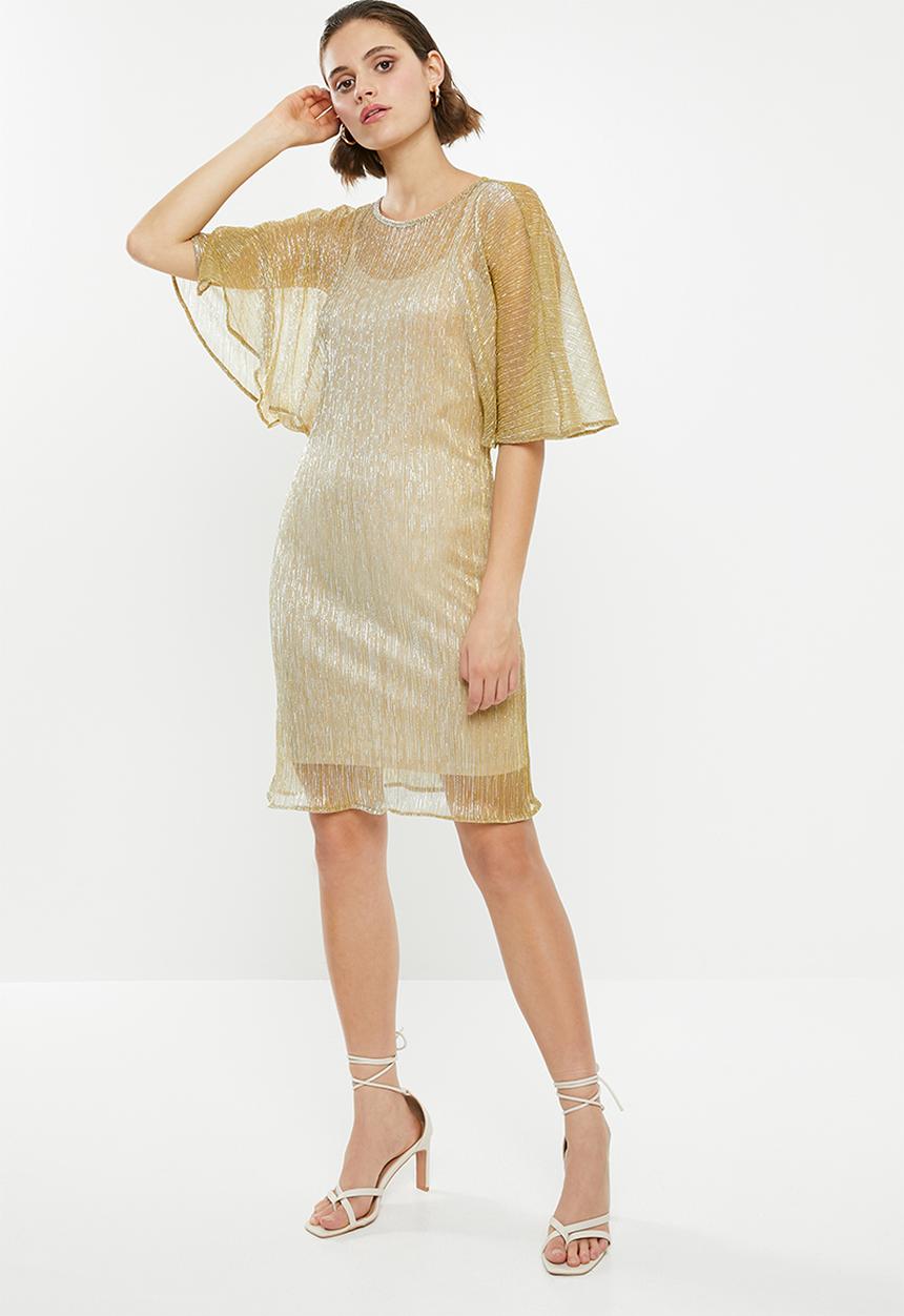 Superbalist - Wide sleeve mini dress - gold