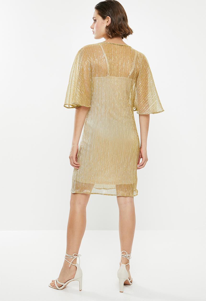 Superbalist - Wide sleeve mini dress - gold
