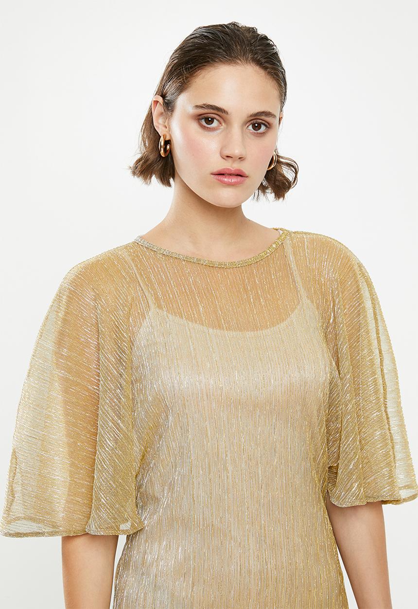 Superbalist - Wide sleeve mini dress - gold