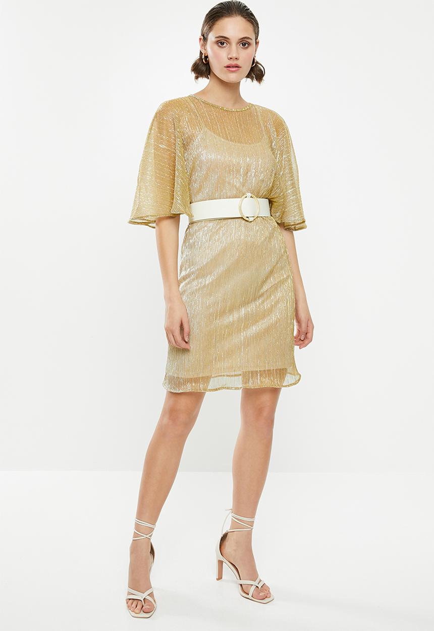 Superbalist - Wide sleeve mini dress - gold