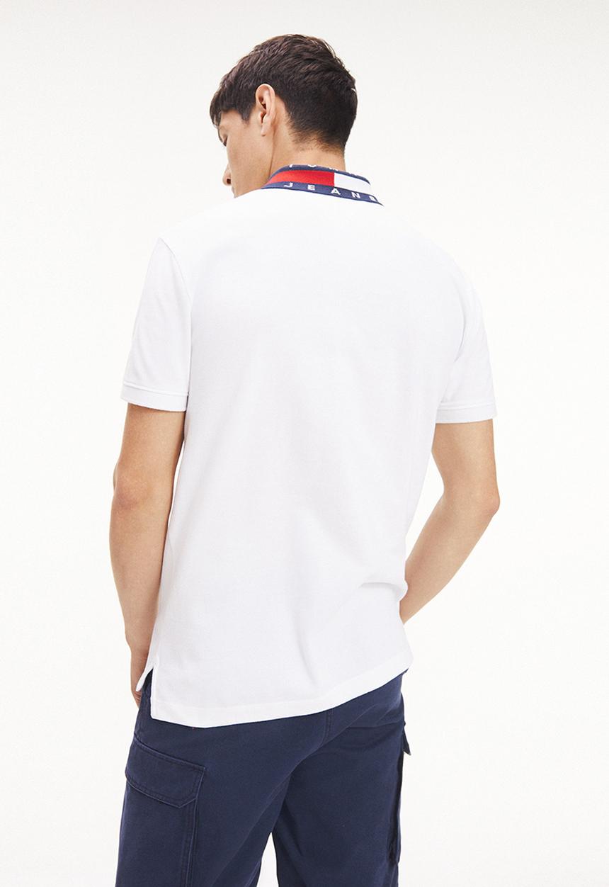 Tommy Hilfiger - Tommy jeans flag neck polo - white