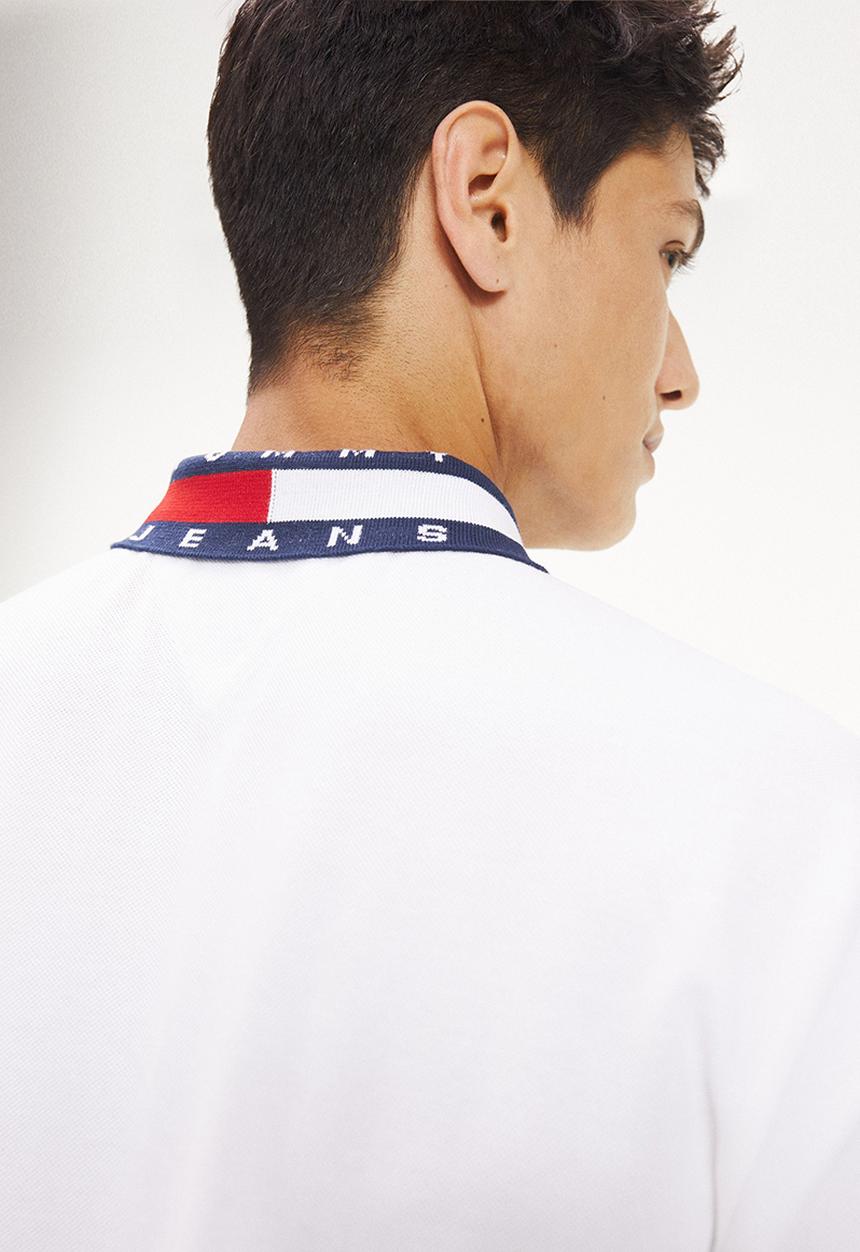 Tommy Hilfiger - Tommy jeans flag neck polo - white