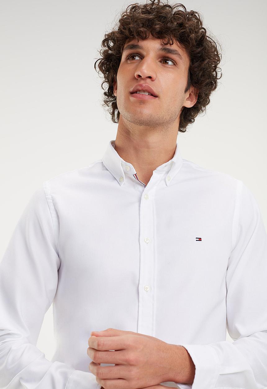 Tommy Hilfiger - Slim essential dobby shirt - white