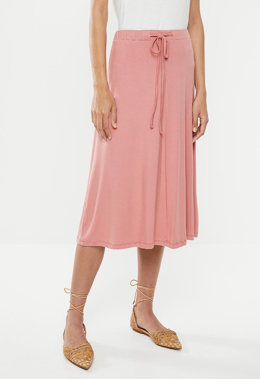 edit - Draw cord midi skirt - pink