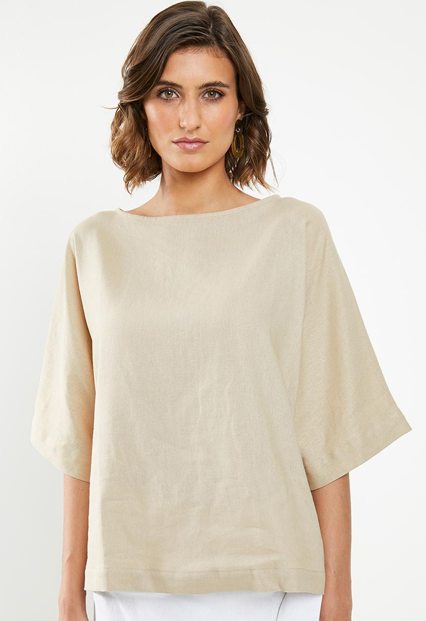 edit - Boxy linen top - neutral