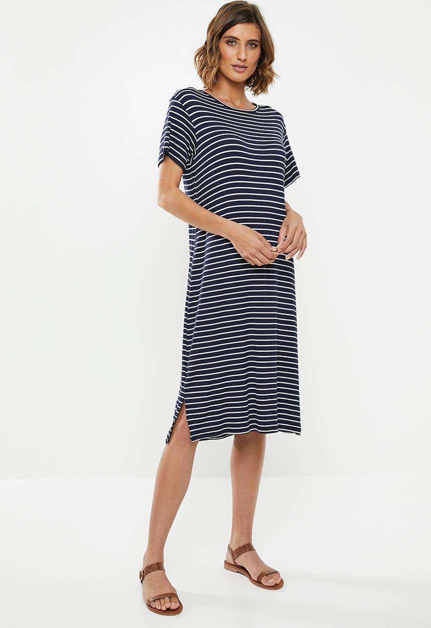 edit - T-shirt dress - navy & white