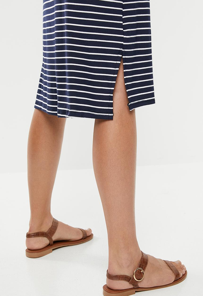 edit - T-shirt dress - navy & white