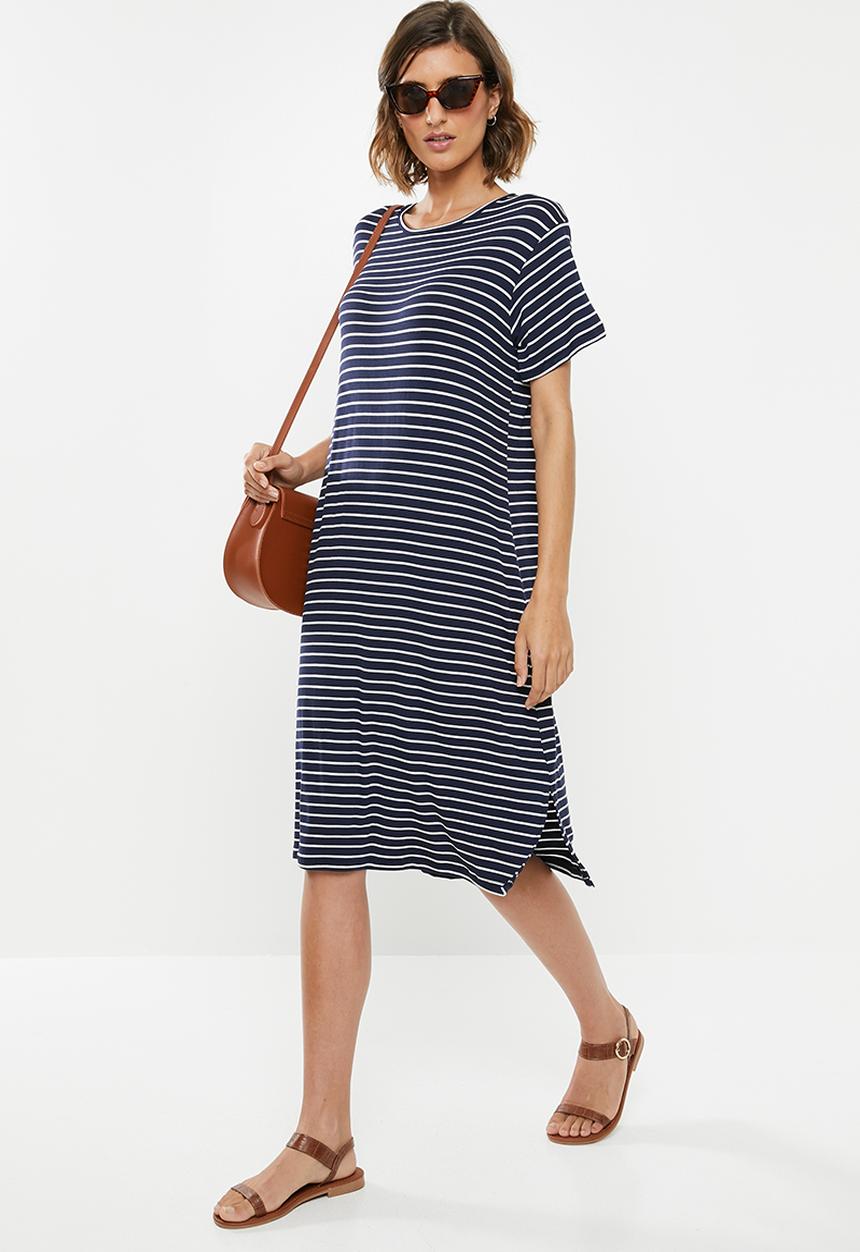 edit - T-shirt dress - navy & white