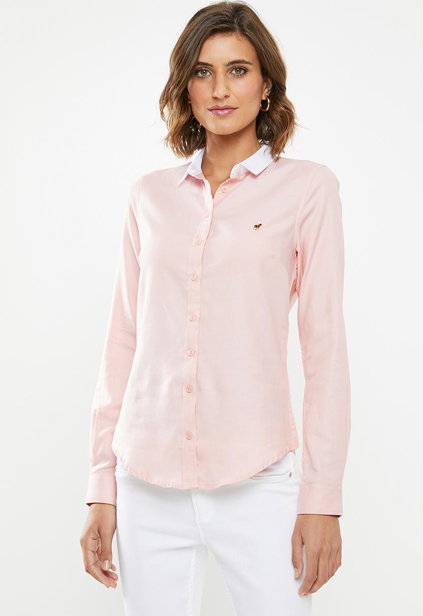 POLO - Sarah long sleeve oxford shirt - pink