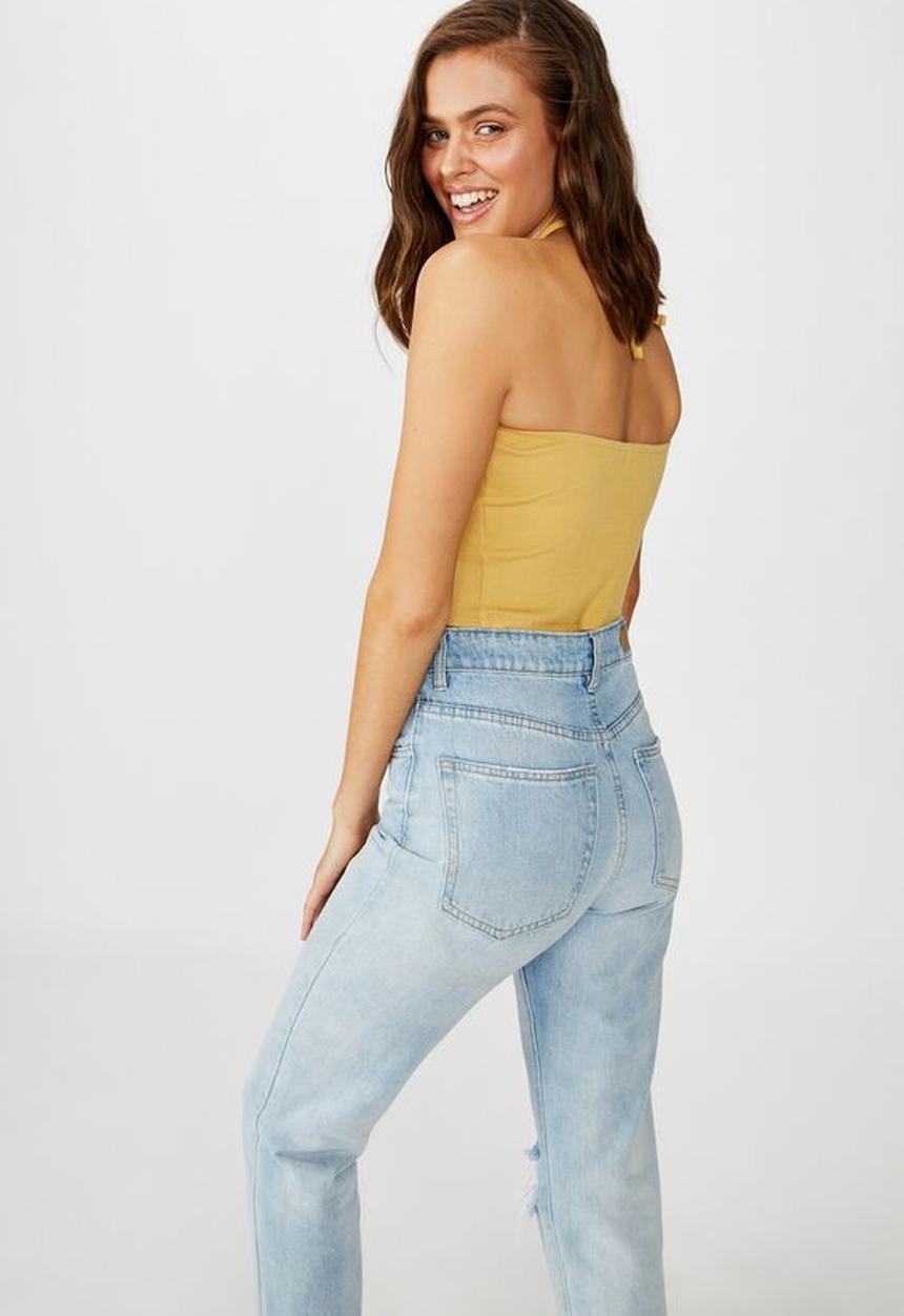 Cotton On - Blyth ring front halter neck top - yellow 