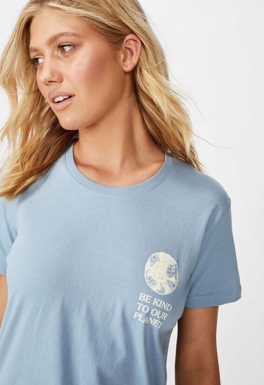 Cotton On - Classic arts T-shirt be kind - blue 