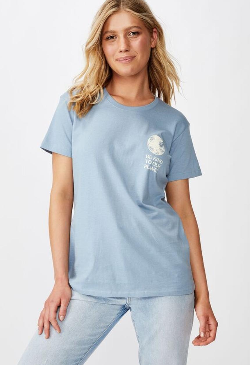 Cotton On - Classic arts T-shirt be kind - blue 