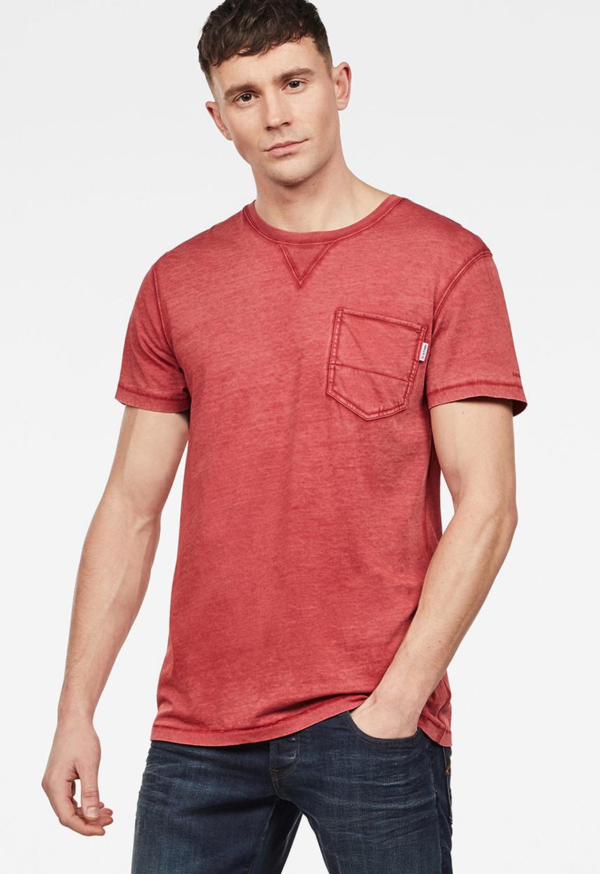 G-STAR - Muon pocket T-shirt - red