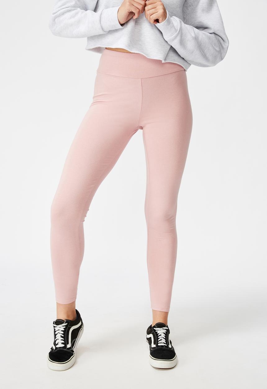 Cotton On - High waisted legging - pink
