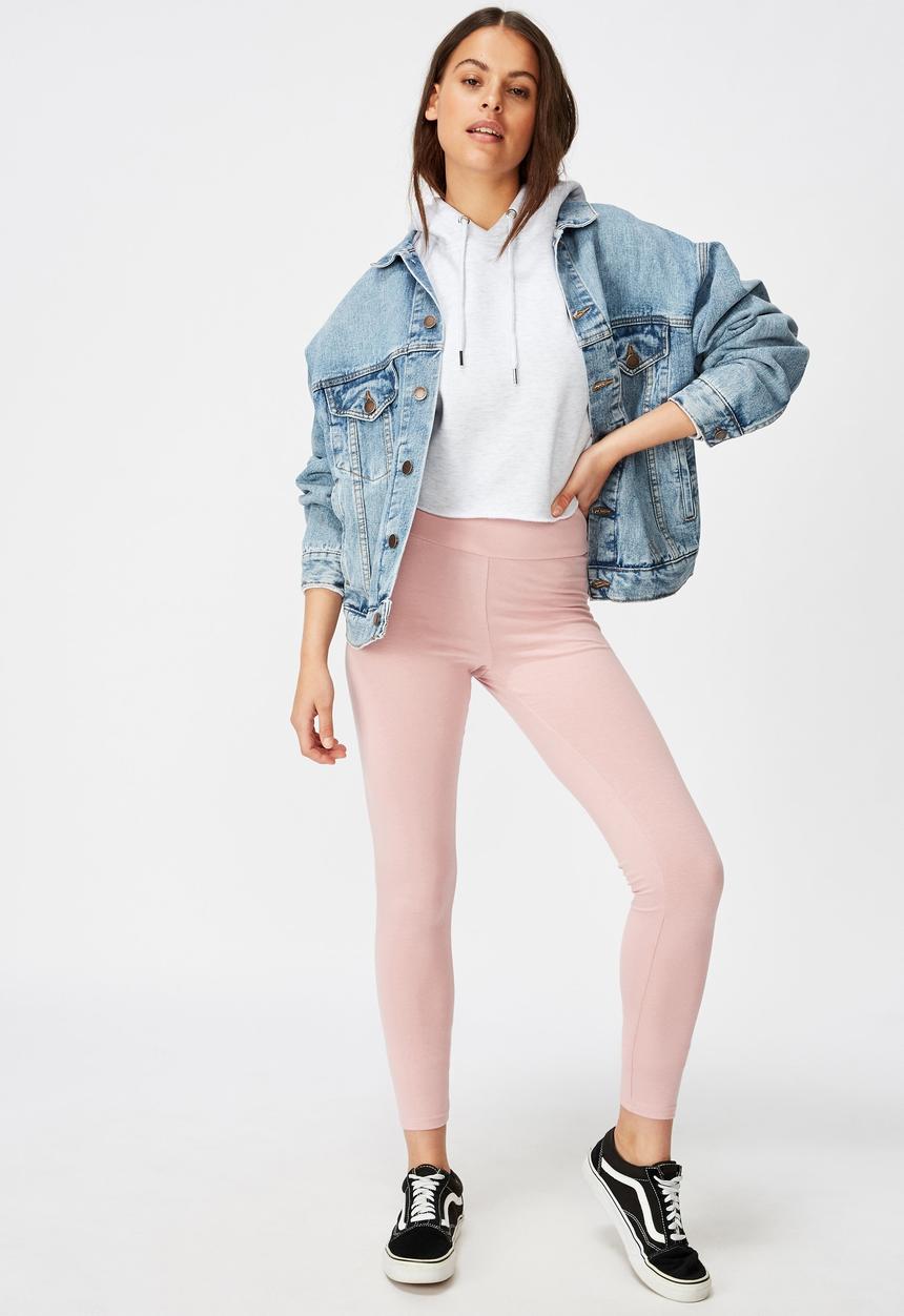 Cotton On - High waisted legging - pink