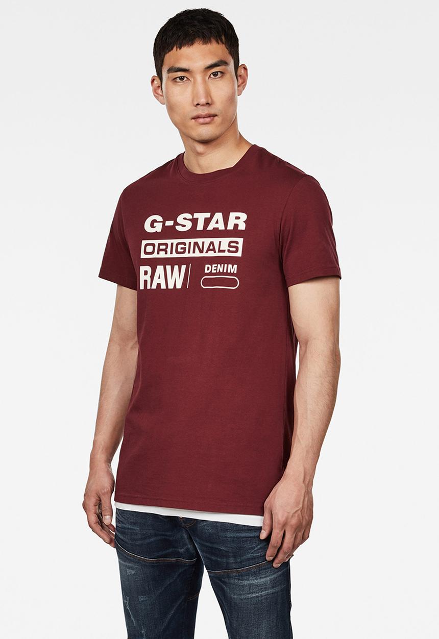 G-STAR - Graphic 8 r T-shirt - burgundy