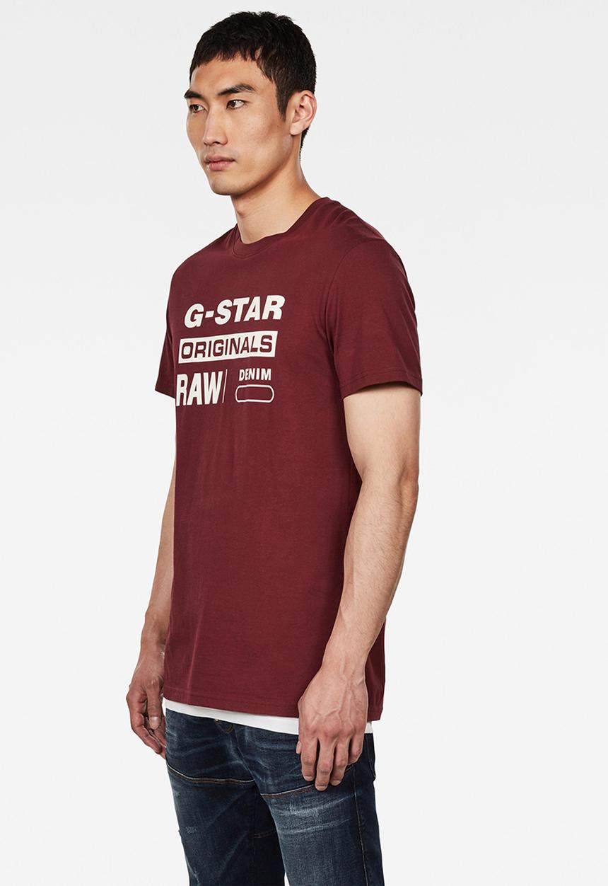 G-STAR - Graphic 8 r T-shirt - burgundy