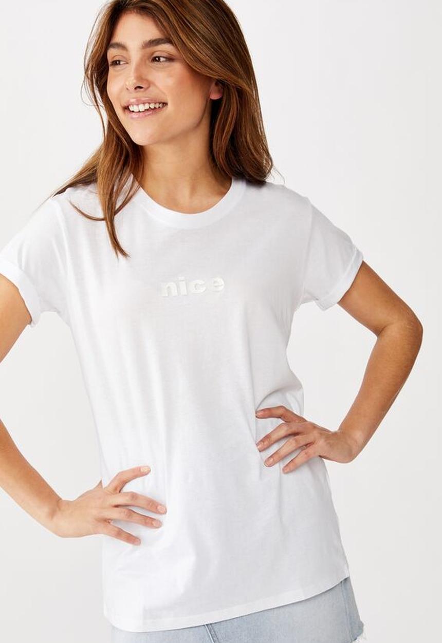 Cotton On - Classic slogan tee nice - white