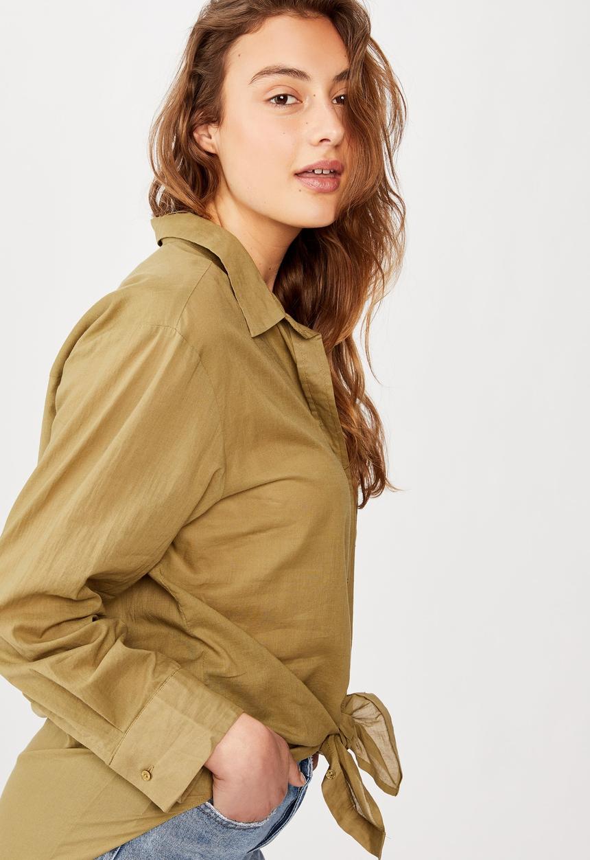 Cotton On - Savannah oversized resort shirt - green