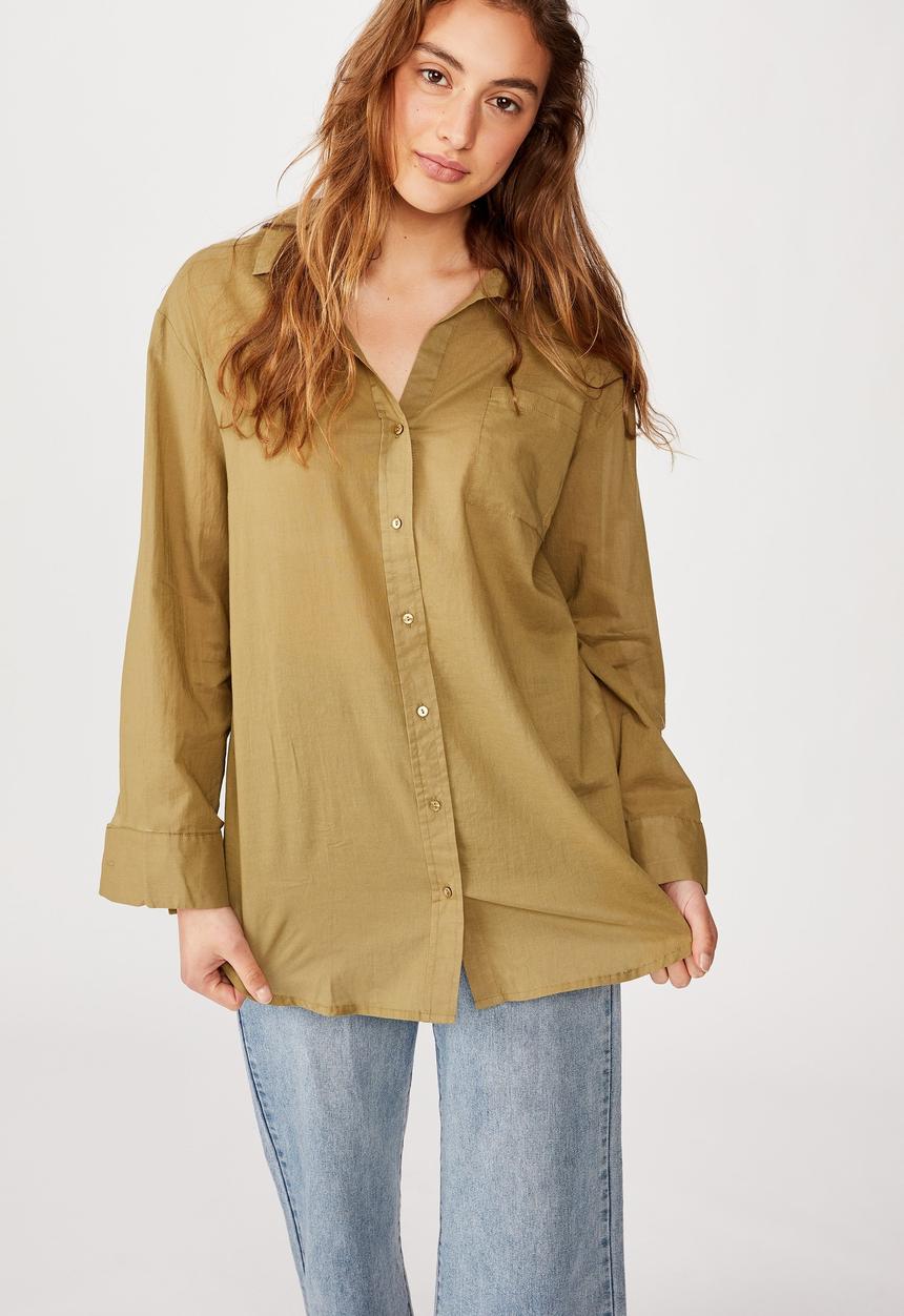 Cotton On - Savannah oversized resort shirt - green