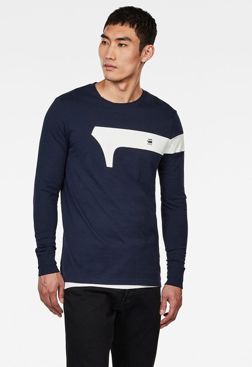 G-STAR - Graphic 13 slim long sleeve T-shirts - navy
