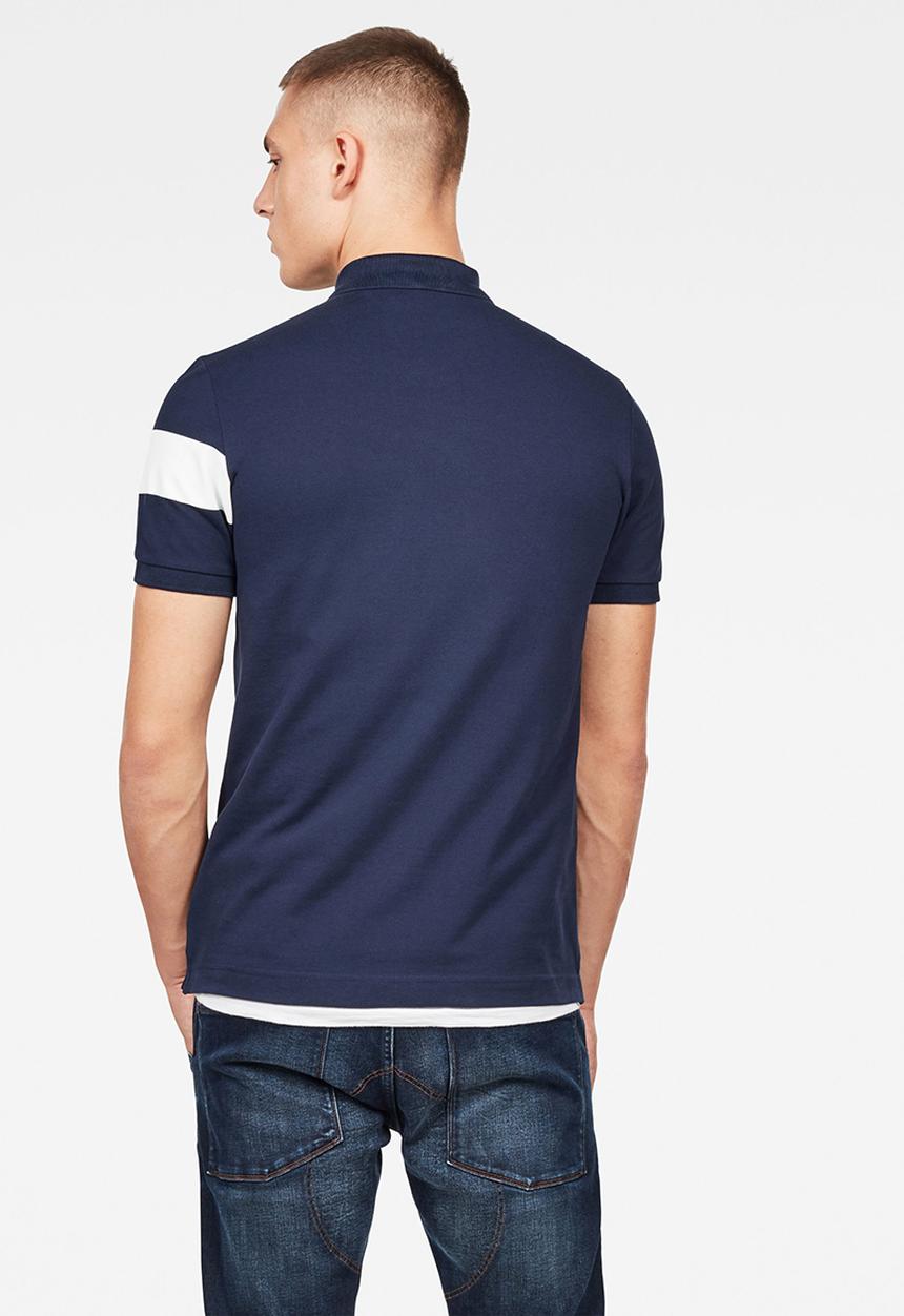G-STAR - Graphic 13 slim short sleeve polo - navy