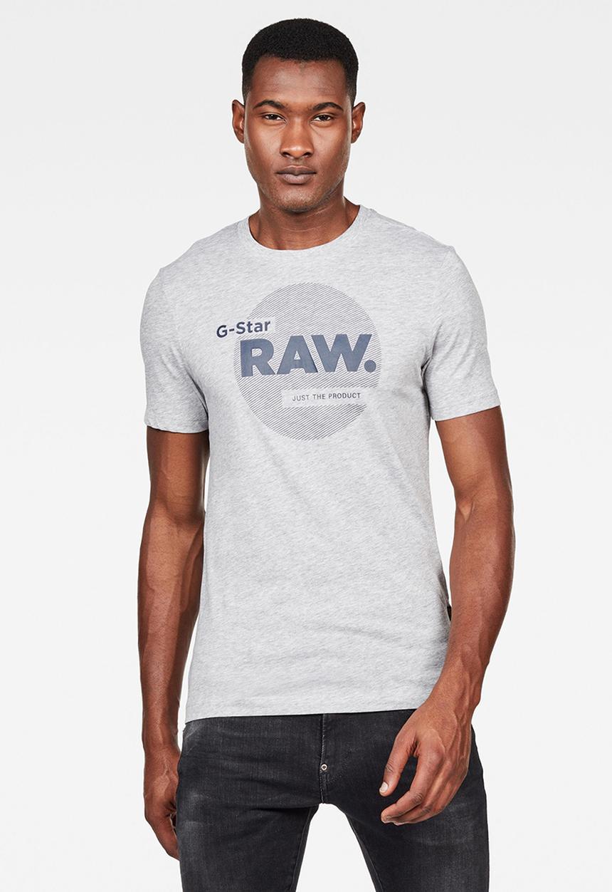 G-STAR - Slim logo circle T-shirt - grey