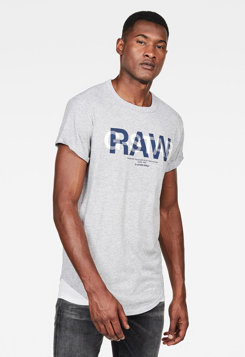G-STAR - Straight logo double T-shirt - grey