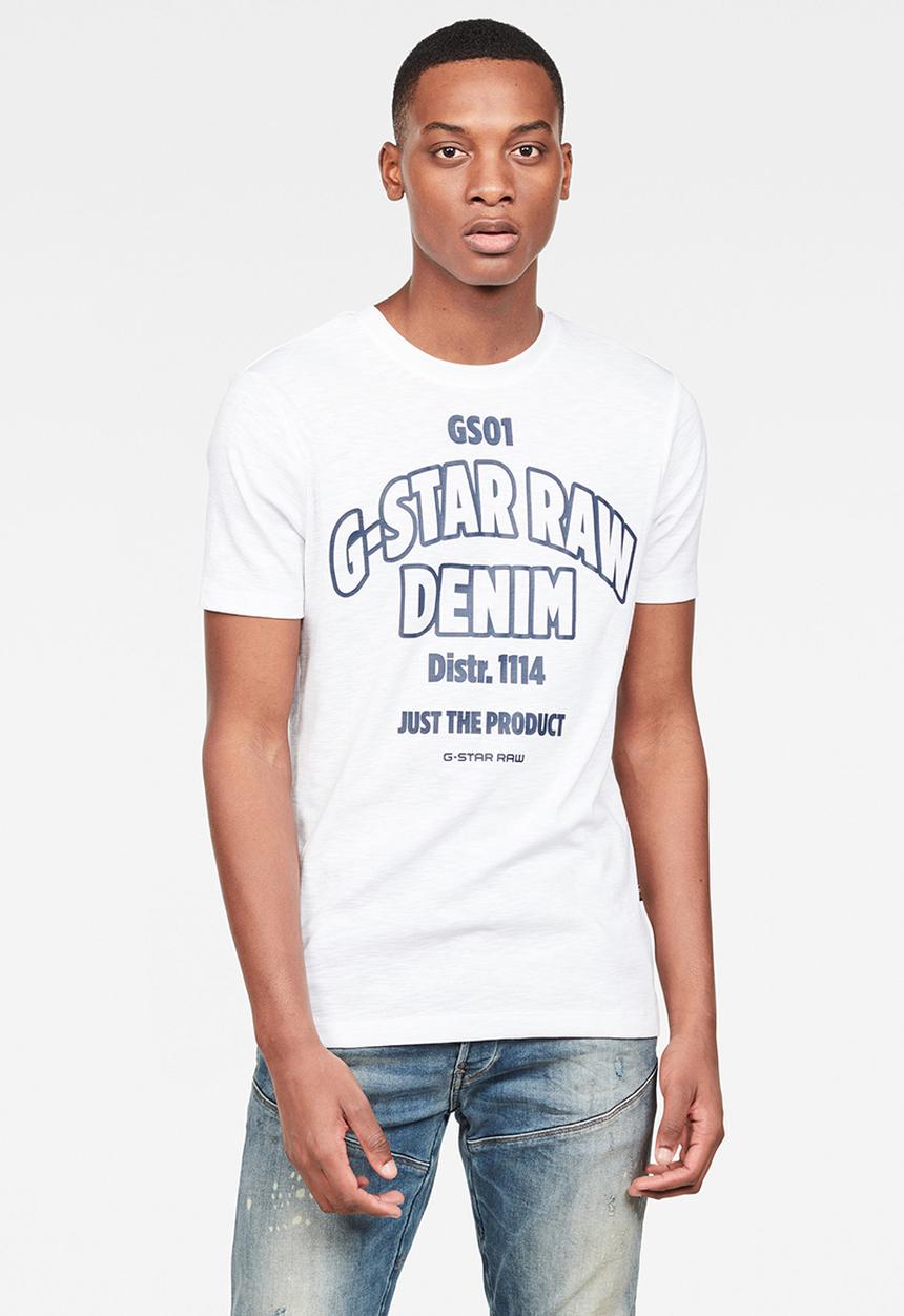 G-STAR - Slim logo T-shirt - white
