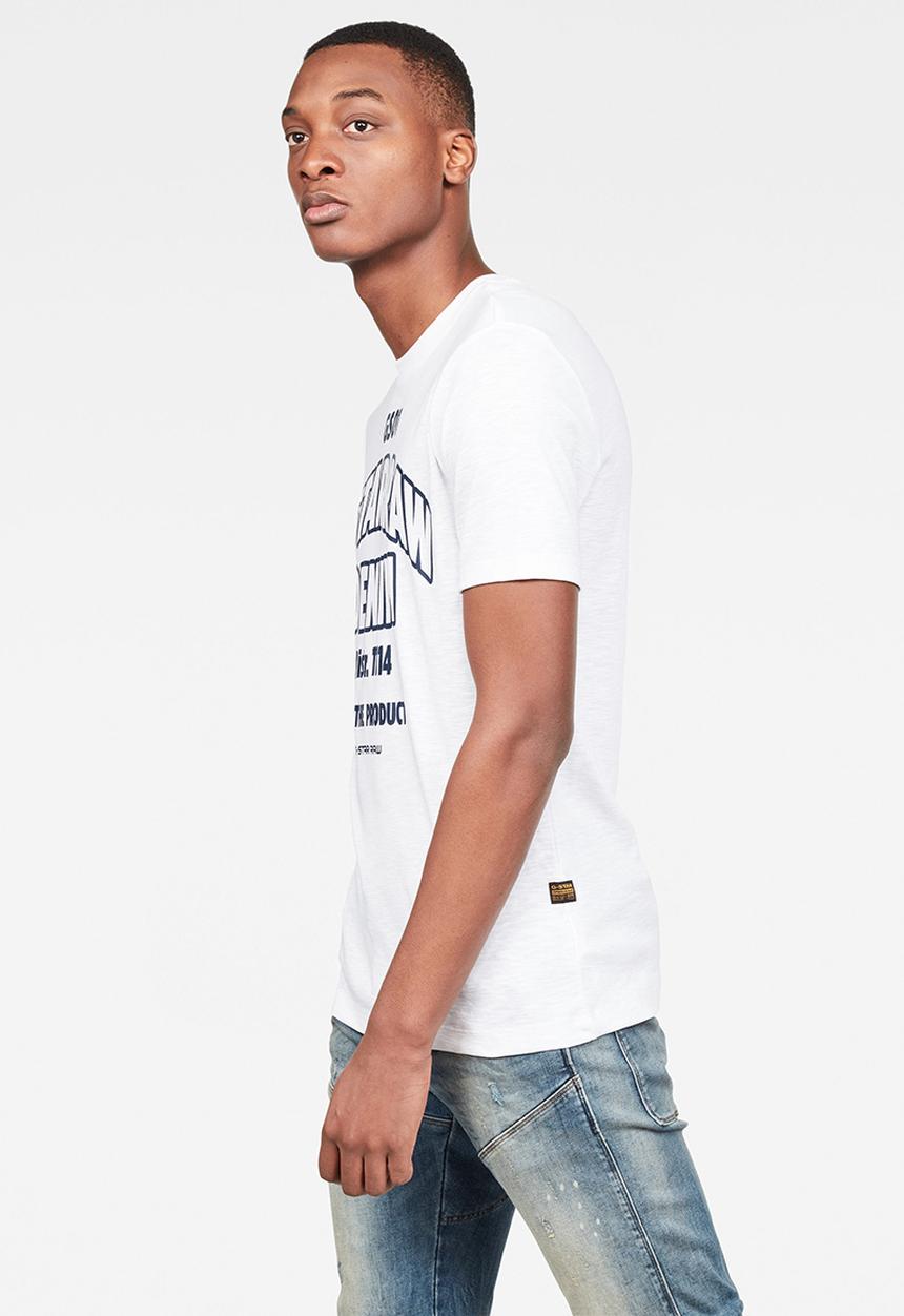G-STAR - Slim logo T-shirt - white