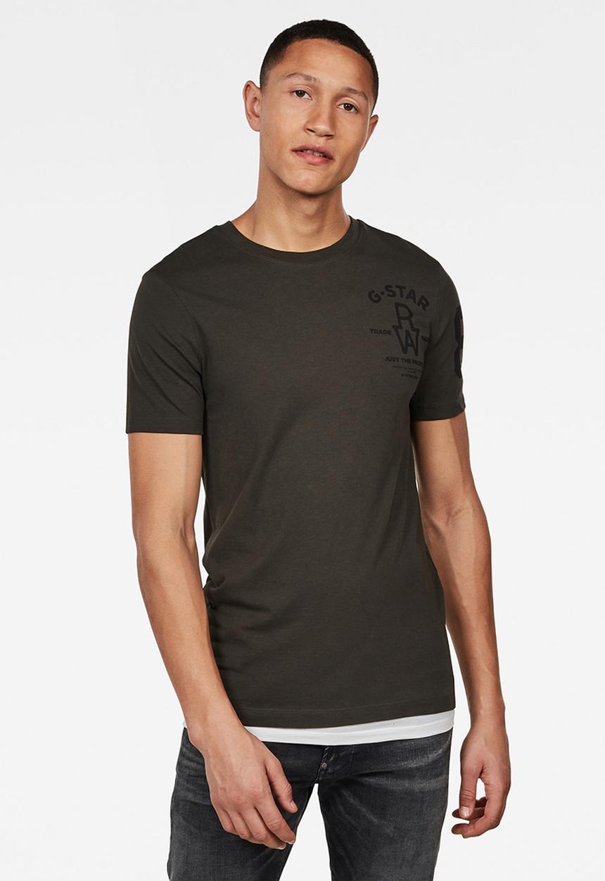 G-STAR - Slim logo T-shirt  - grey