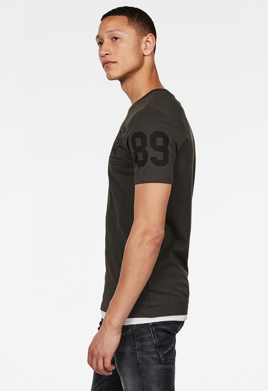 G-STAR - Slim logo T-shirt  - grey