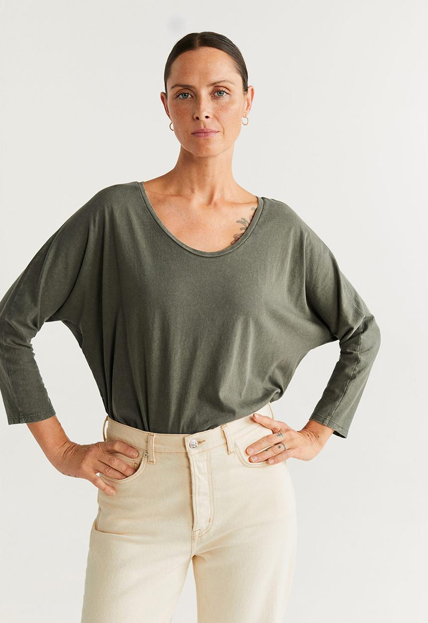 MANGO - T-shirt revo - green