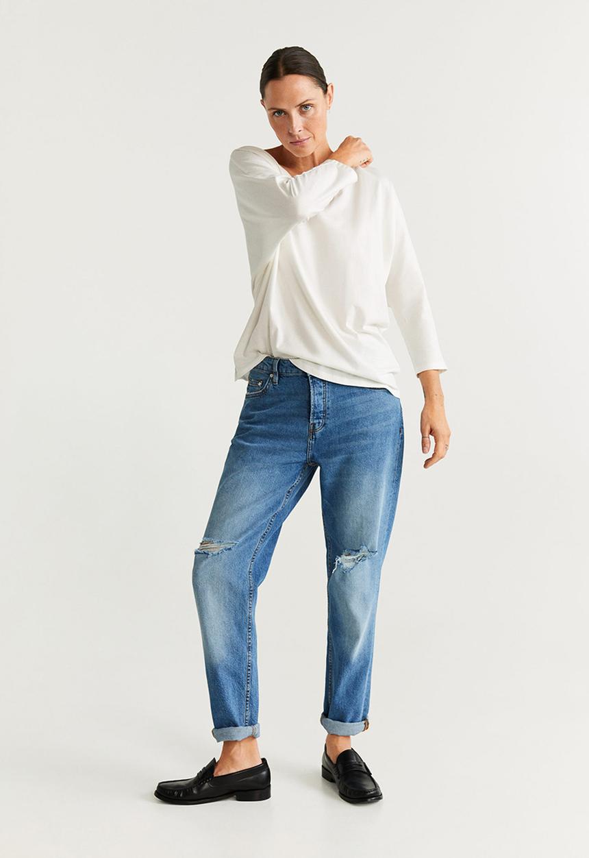 MANGO - T-shirt revo - cream