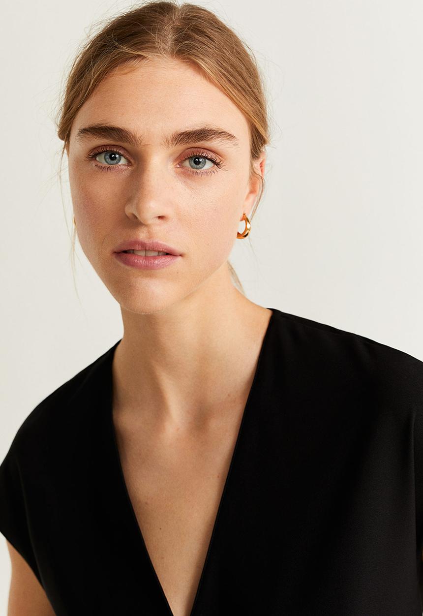MANGO - Veldu v-neck dress - black