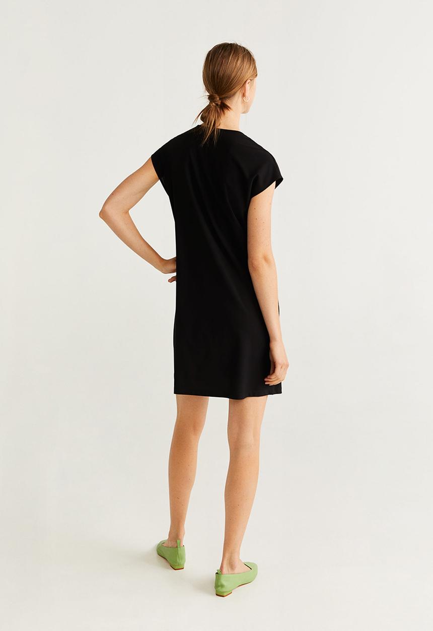 MANGO - Veldu v-neck dress - black