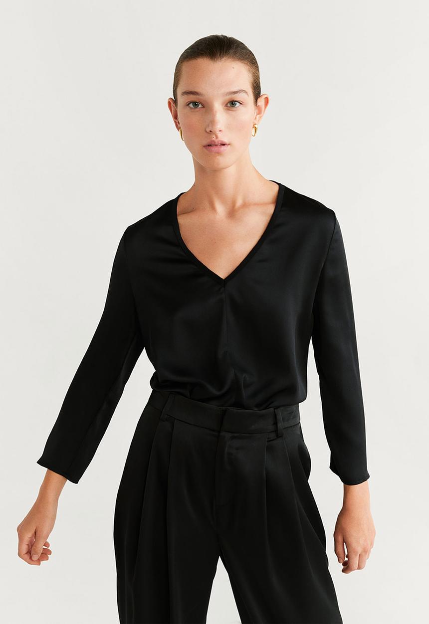 MANGO - T-shirt chemaoc - black