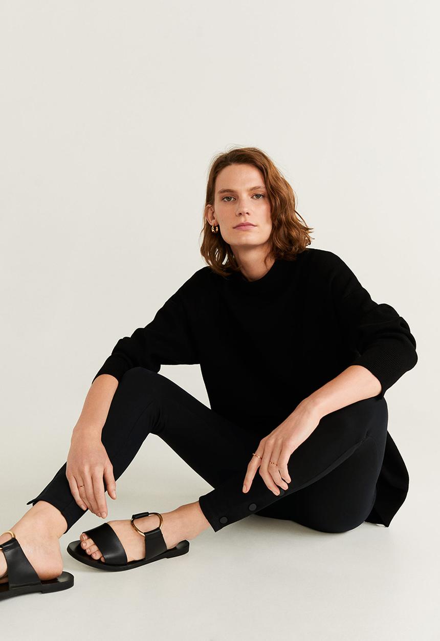 MANGO - Button detail leggings - black