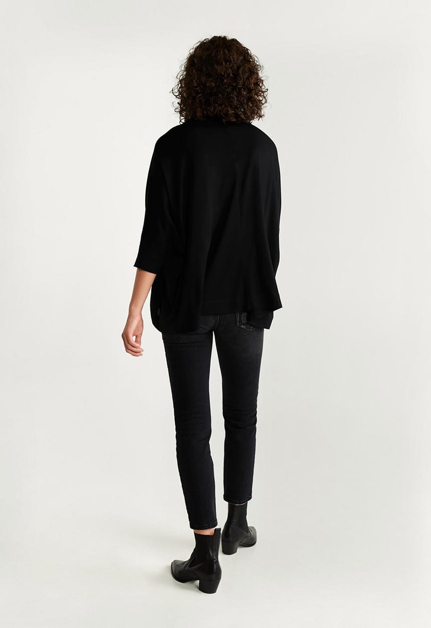 MANGO - T-shirt overbim - black