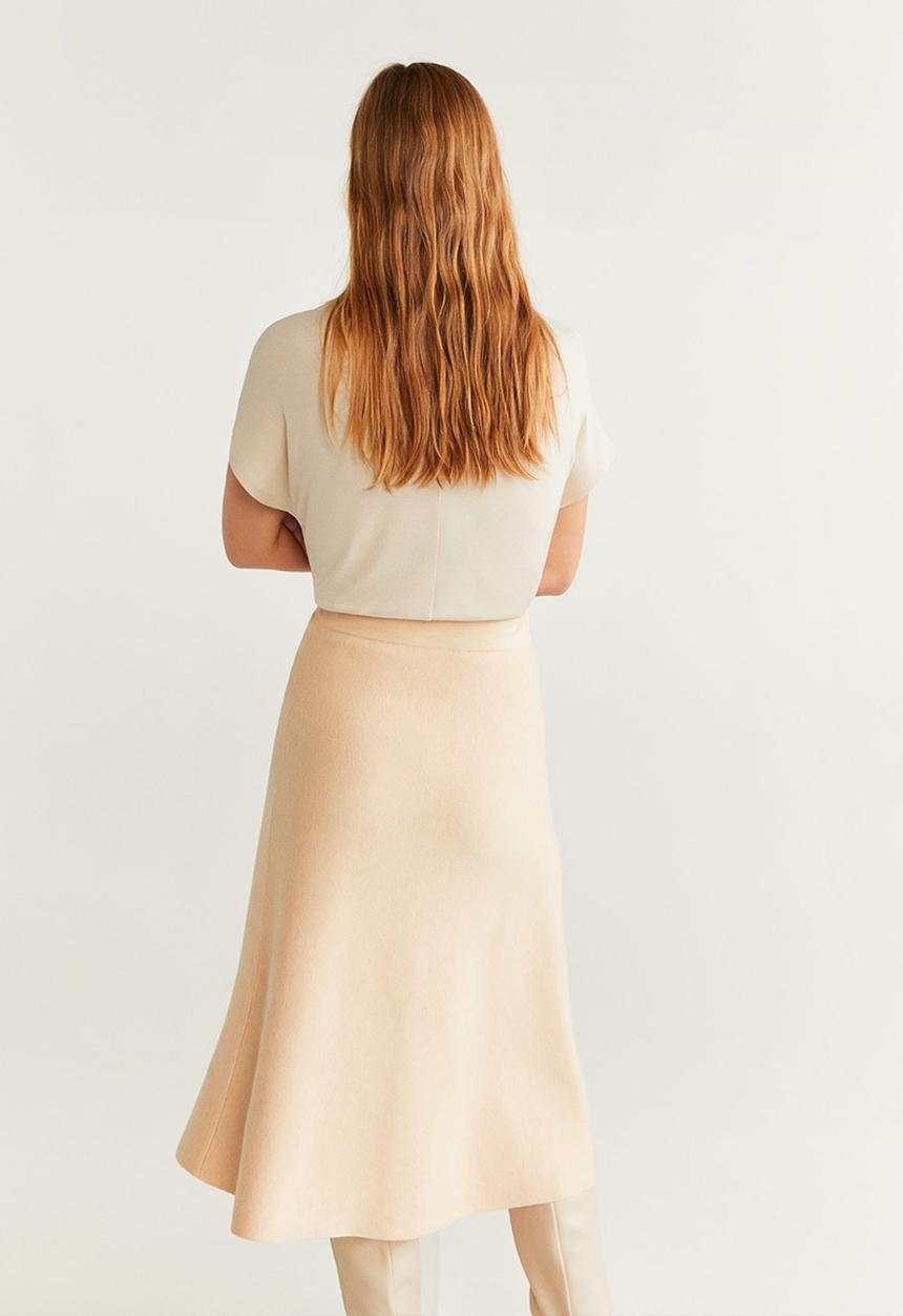 MANGO - T-shirt satin - beige