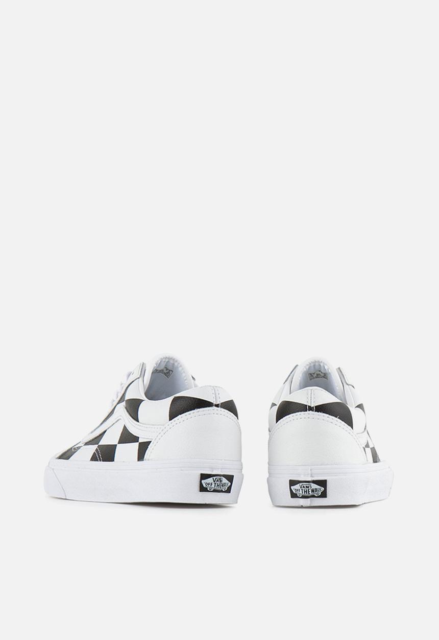 Vans - Vans UA old skool - (leather check) true white & black