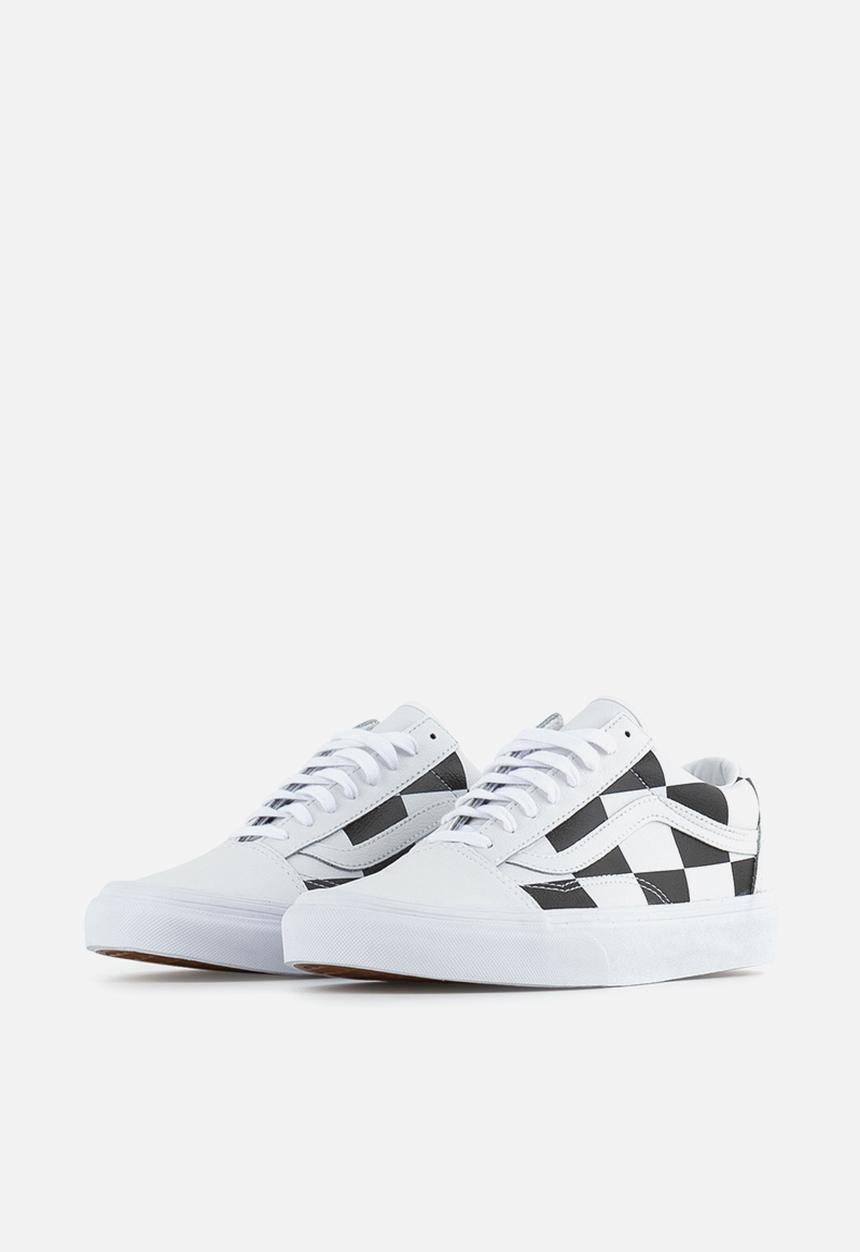Vans - Vans UA old skool - (leather check) true white & black