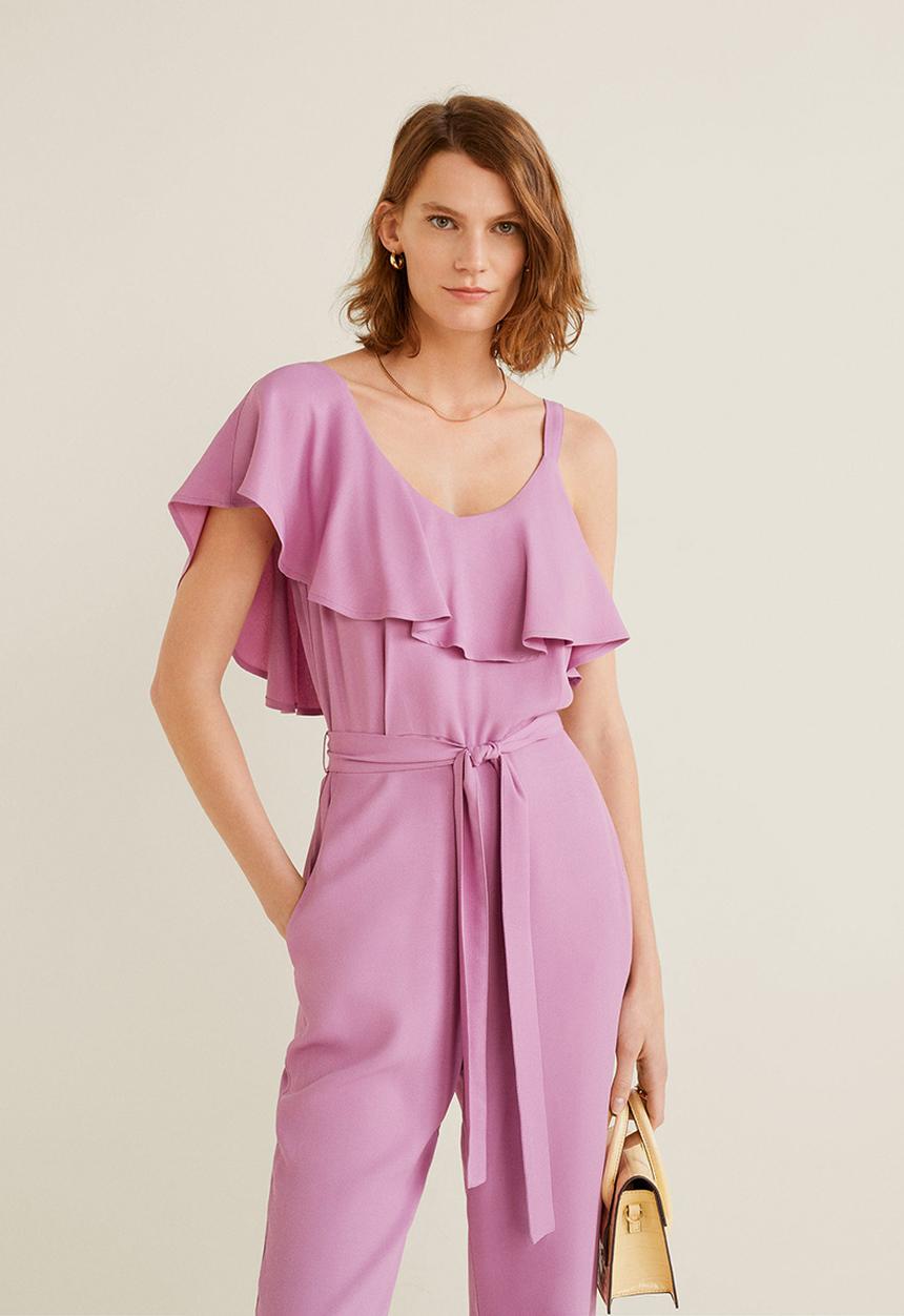 MANGO - Asymmetric jumpsuit - purple